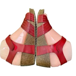OTBT Red Leather Harriet Strap Wedge Sandal Euro Vacation Retro Boho Comfort 6M thumbnail 6