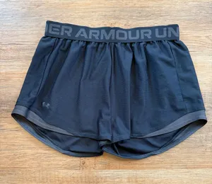 Under Armour Black Women's Athletic Running Shorts with Logo Waistband thumbnail 1