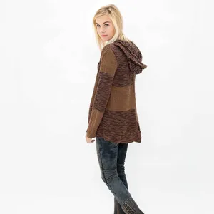 Gimmicks by BKE pieced open cardigan brown casual boho women's size small thumbnail 2