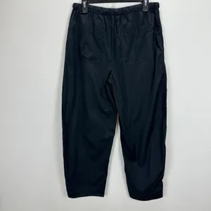 Madewell Pull-On Barrel-Leg Utility Pants in Poplin Cotton Black Wide Leg M NWT thumbnail 11