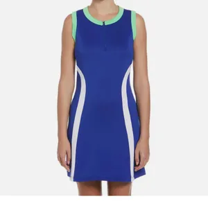 PGA Tour NWT Women's Grand Slam Colorblock Sleeveless Flounce Golf Dress Lime Cobalt thumbnail 3