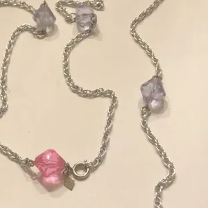 Sarah Coventry Vintage Silver Tone Pink & Blue Beaded Boho Necklace thumbnail 5