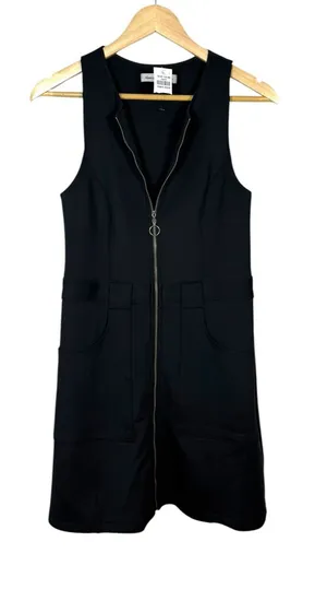 Abercrombie & Fitch Full Zip Mini Dress Womens Medium Black Stretch Golf Style thumbnail 1