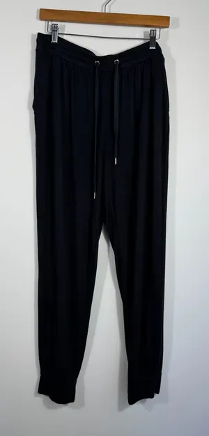 Soma Black Soft Jogger Lounge Pants Drawstring Pockets Size L thumbnail 1