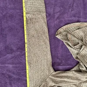 Jones New York NWT szM long sleeve heathered grey tan cowl neck high low tunic thumbnail 7