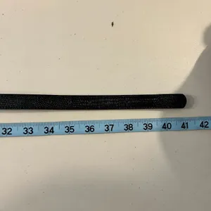 Vintage Black Vegan Leather Small Hook Buckle Belt Size Large thumbnail 7