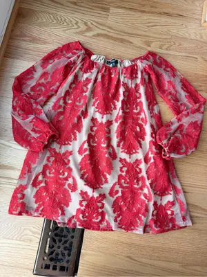 For Love & Lemons Precioso Red Lace Off Shoulder Mini Dress S thumbnail 2