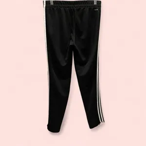Adidas climalite three stripe side ankle zip tapered leg elastic waist pants thumbnail 3