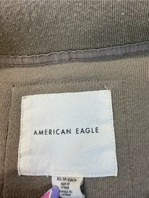 American Eagle Oversize Brown Sweater Button Henley Chevron Textured Pullover XS thumbnail 3