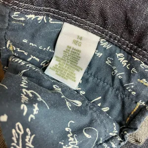 American Eagle Vintage Y2K Mid Rise Wide Leg Flare Trouser Jeans Dark Wash 14 thumbnail 10