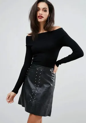 Lipsy 2 In 1 Dress With Faux Leather Skirt (Size 0) thumbnail 1