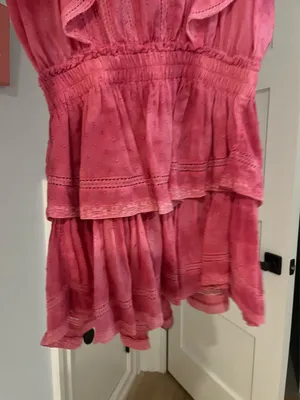 Love Shack Fancy Mini Dress Pink Ruffle thumbnail 3