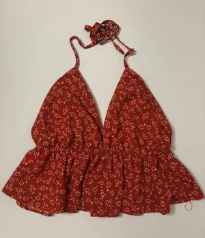Deep Red Halter Top thumbnail 1