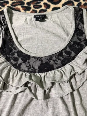 Rue 21 2000s vintage style horror game protagonist black floral lace trim and ruffles thumbnail 5