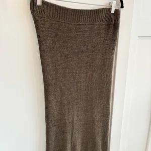 The Nines Boutique Olive Green Chunky Knit Midi Skirt Side Slit Women's Size M/L thumbnail 3