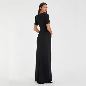 NWT Mac Duggal Ieena Puff Sleeve Black Cut Out Gown Dress 6 2630 thumbnail 4