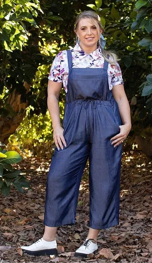 NEW! LuLaRoe JULIET Dark Blue Chambray Denim Overalls Jumpsuit Size MEDIUM thumbnail 1