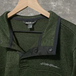 Eddie Bauer | Radiator Fleece Snap Mock Pullover Green Long Sleeve Size M thumbnail 2