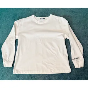 Zara Top Womens Size Small White Long Sleeve Pullover Crew Neck Cotton Casual thumbnail 2