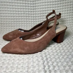 Saks Fifth Avenue Women Brown Pointed Toe Slingback Block Heel‎ Shoes Size 6 thumbnail 3