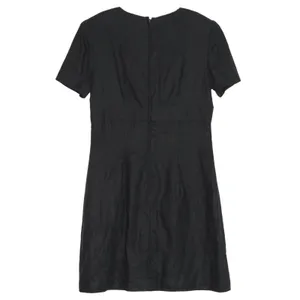 Vintage Talbots Dress Linen Quiet Luxury Minimalist Workwear Office Black 12‎ thumbnail 2