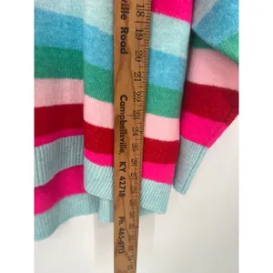 Cabana Crown & Ivy Striped Mock Neck Sweater Oversized Women L Multicolor Soft thumbnail 4