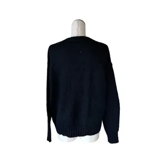 NWOT LAUREN RALPH LAUREN Black Metallic Thread Ribbed Long Sleeve Sweater thumbnail 10