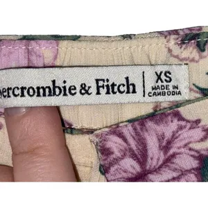 Abercrombie & Fitch Cream Green Floral Ruffle Wrap Long Midi Skirt Women Size XS thumbnail 7