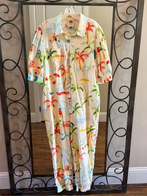 FARM Rio | Copacabana Button‎ Front Jumpsuit Size XL thumbnail 2