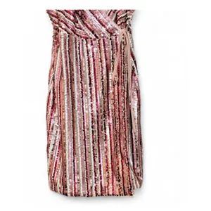 BcbgMaxAzria Sleeveless Bare Pink Combo Sequence Faux Wrap Mini Dress Size 2 thumbnail 8