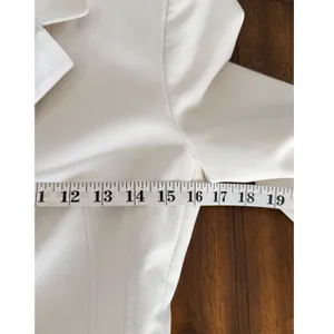 Zara Womens Cream White‎ Satin Lapel Tailored Single Button Blazer XS thumbnail 9
