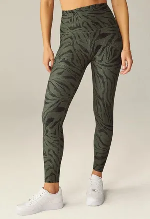 Beyond Yoga Printed Midi Leggings – Size M – Deep Olive Swirl thumbnail 1