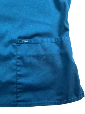 Landau Proflex Scrub Top Women's Large Blue V Neck Stretch Medical Uniform thumbnail 4