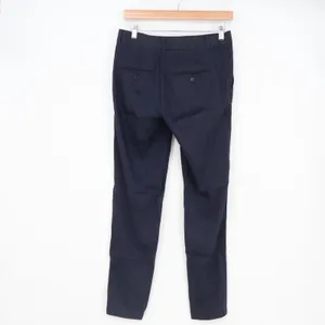 Vince Navy Blue Linen Blend Wrap Front Tapered Trousers Pants Size 2 thumbnail 5