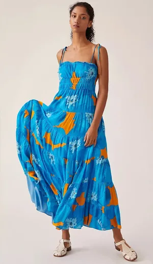 Anthropologie Hutch Flynn Smocked Printed Maxi Dress thumbnail 1