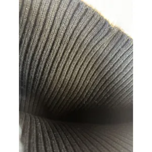 Black Ribbed Knit Mini Skirt Stretch Bodycon Pull On Size Large thumbnail 3