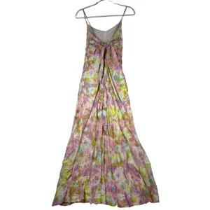 ASTR the Label Pink Yellow Tie Dye Viscose Maxi Slip Dress ACDR100591 Womens M thumbnail 10