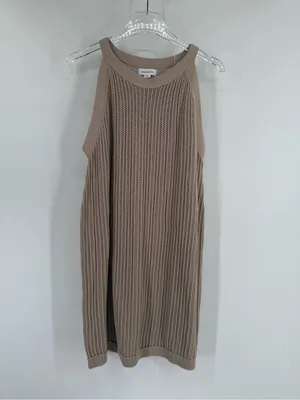 Summersalt Crochet High Neck Dress / Swim Cover‎ Up Open Knit Natural size xl thumbnail 4