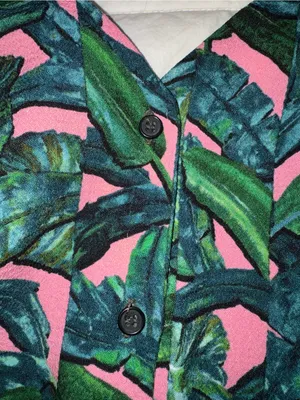 Topshop Pink Playsuit with Green Tropical Leaf Print thumbnail 3