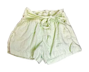 Abercrombie & Fitch Women's Small Linen Paperbag Shorts Mint Green 3 inch inseam thumbnail 1