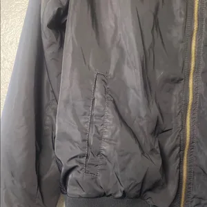 Old Navy‎ Black Bomber Jacket with Gold Zipper Size XL thumbnail 4