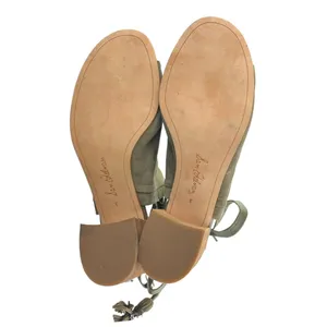 Sam Edelman Sampson Green Suede Tassel Ankle Tie Peep Toe Heeled Mule Sandals 8 thumbnail 4