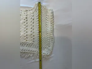Garage Womens Crochet Top M/L White Fringe Boho Open Knit Festival Beach Hippie thumbnail 7