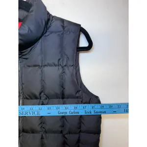 Gap Black Down Puffer Vest Medium Quilted Full Zip Red Lining RN54023 thumbnail 5