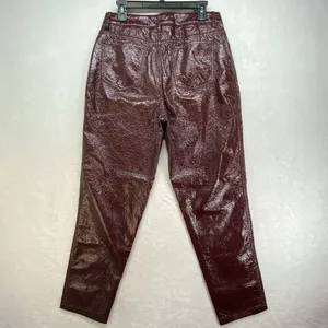 ASOS Jeans Womens 32x32 Oxblood‎ Vinyl Mid Rise 90's Straight Leg thumbnail 7