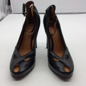 Givenchy Peep Toe Hidden Platform High Heel/Ankle Strap Pump in Black Leather thumbnail 2