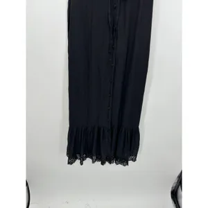 Roolee Womens Black‎ Maxi Button Front Dress Size XS Lace Goth Grunge Witchy thumbnail 3