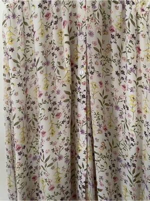 Floral Maxi Dress Womens Small White Cottagecore Romantic Flowy Chiffon Summer thumbnail 4