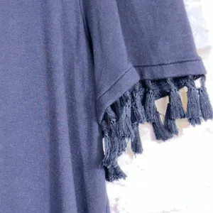 Ann Taylor Factory Medium Navy Tassel Sleeve Top thumbnail 3