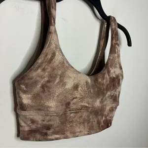 Lululemon align reversible yoga bra metallic shimmery and brown women’s size 8‎ thumbnail 4